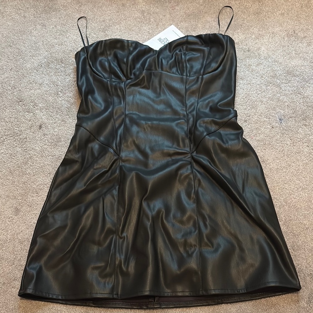 Princess Polly Black Pleated Bustier Cocktail Dress